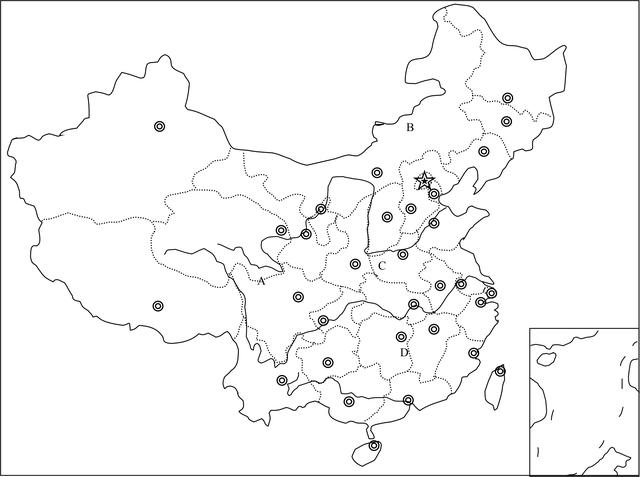 空白中国政区图打印版图片