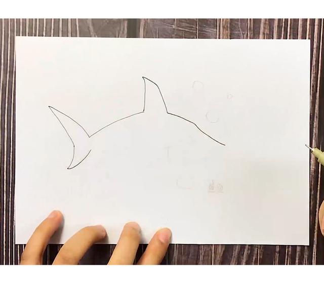 卡通鲨鱼怎么画，鲨鱼和蓝鲸的简单卡通画法（凶狠的鲨鱼图文教程）