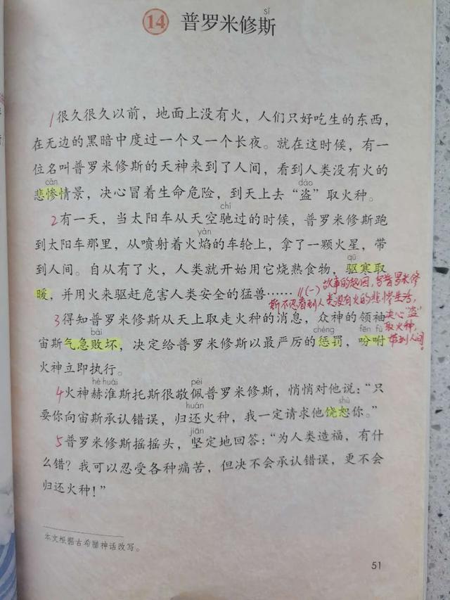 文言文狼是按照什么顺序写的，文言文狼的主要内容是什么（部编小学语文四年级上册第14课《普罗米修斯》预习指导）