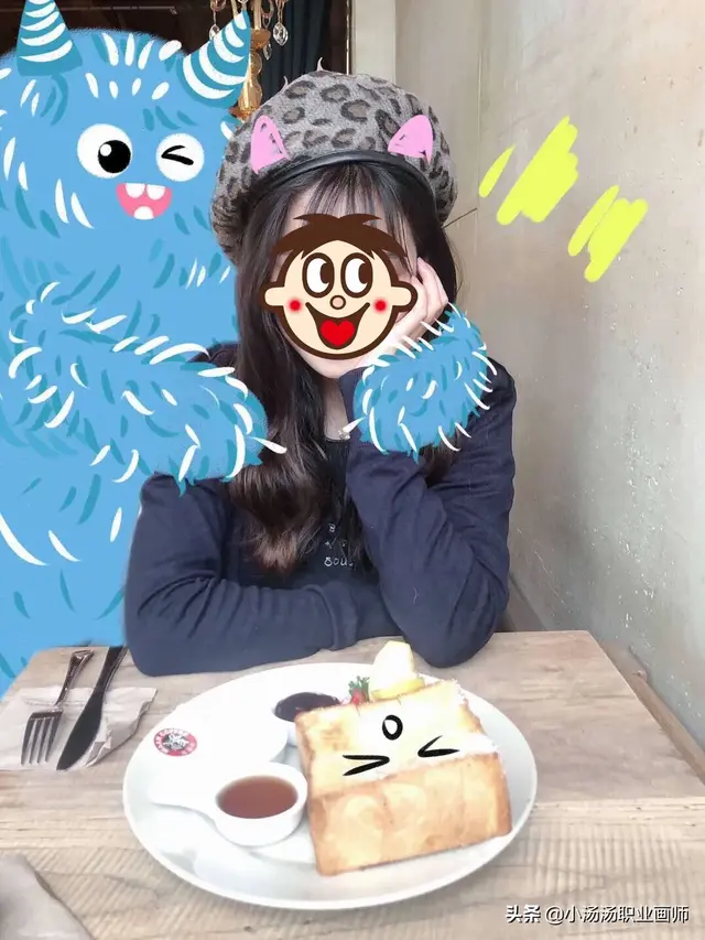 小怪兽头像，林哲（最近火爆抖音的小怪兽涂鸦微信头像）