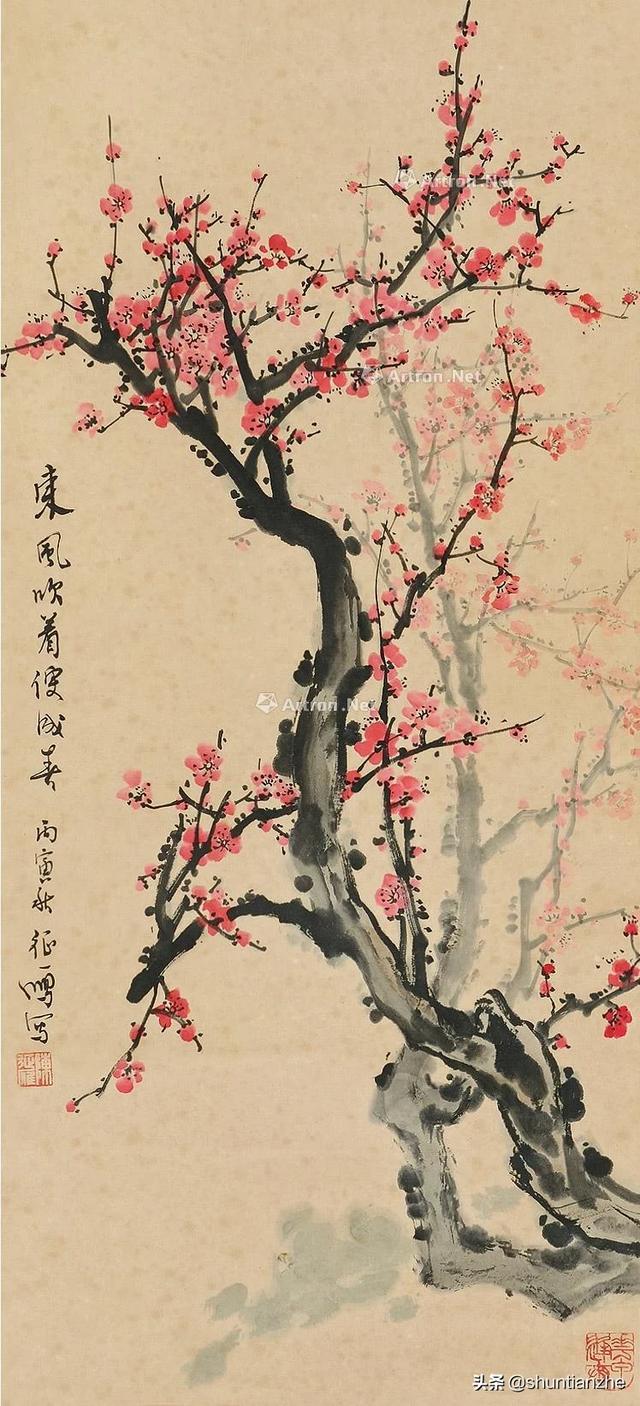 写意梅花100种画法，构图一百例，学完够用了