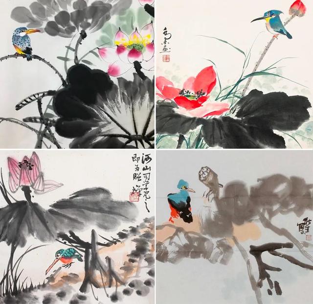 我们来学油画棒：荷花，我们来学油画棒（创意美术课程《荷花翠鸟图》）