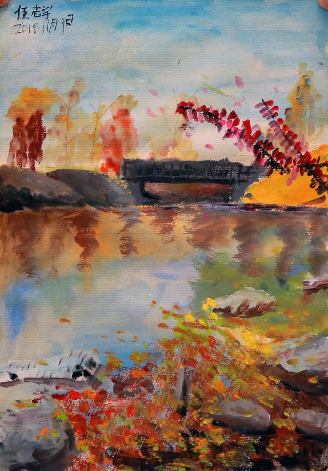 荷花池简笔画，荷花池简笔画手绘（美丽云浮——2020年云浮市庆祝六一儿童节少儿书画作品展）