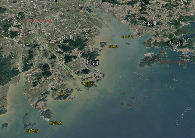 珠江三角洲地图，珠江三角洲在哪（珠江三角洲近35年扩张示意图）