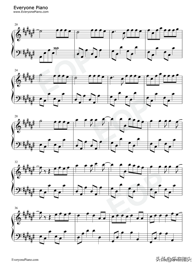 童话钢琴谱简易版数字，童话钢琴谱（Max-简谱五线谱钢琴谱电子琴谱）