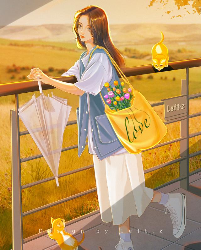 情侣头像一人一张，鱼头:超级好看的情侣头像，一人一张微信（绝美光影插画头像<2>）