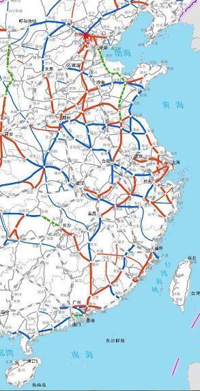 中国铁路网高清图，中国铁路图（中国“十三五”高速铁路规划图）