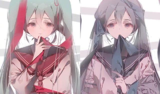 双马尾，微信头像，双马尾（这位画师大佬的初音太适合当头像了）