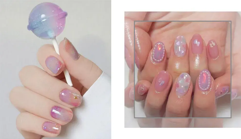 夏天指甲颜色大全图片流行，夏天显白指甲（够仙够清爽最重要是显手白）