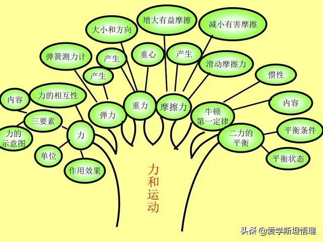 树状思维导图模板，知识点总结树状图（初中物理树状思维导图）