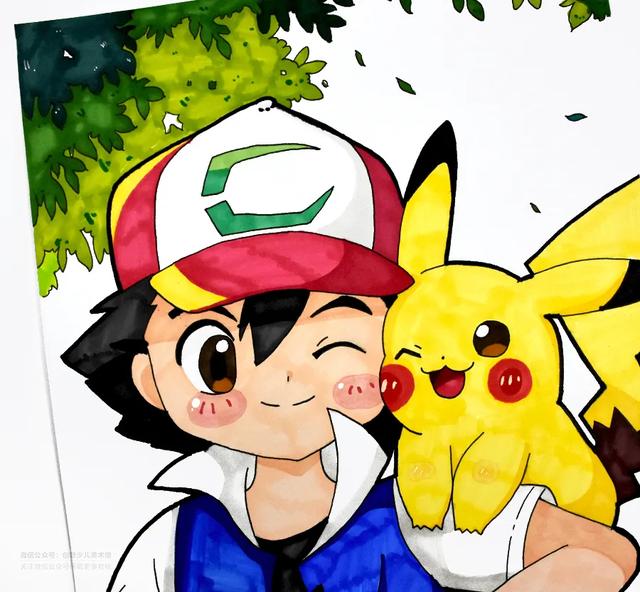 皮卡丘简笔卡通画，怎么画皮卡丘的卡通简笔画（初级动漫中的人物造型与氛围烘托《去吧）