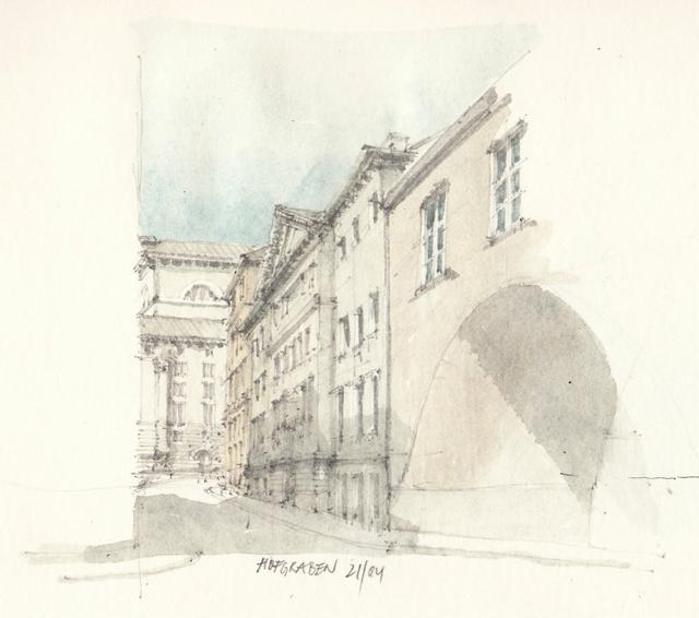 建筑插画线稿，插画，艺术家Flaf