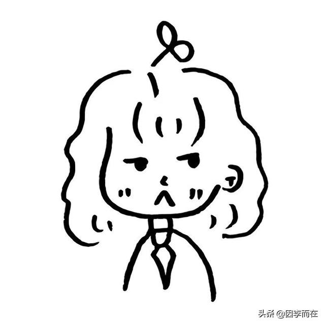 简笔画女生头像，简笔画女头/可爱微信（黑白简笔画的闺蜜宿舍团队头像）