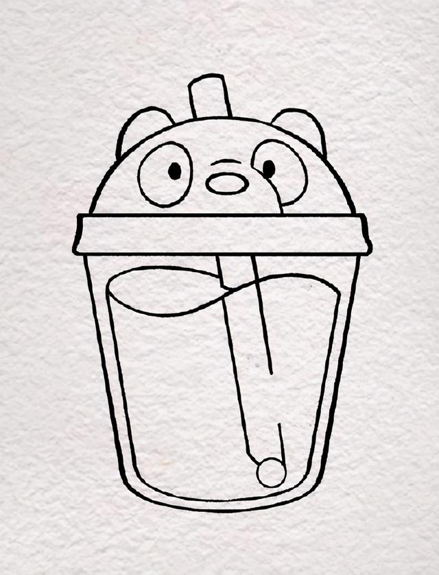 儿童简笔画小茶杯，儿童简笔画小茶杯图片（跟着蛙蛙一起画——简笔画饮料水杯）