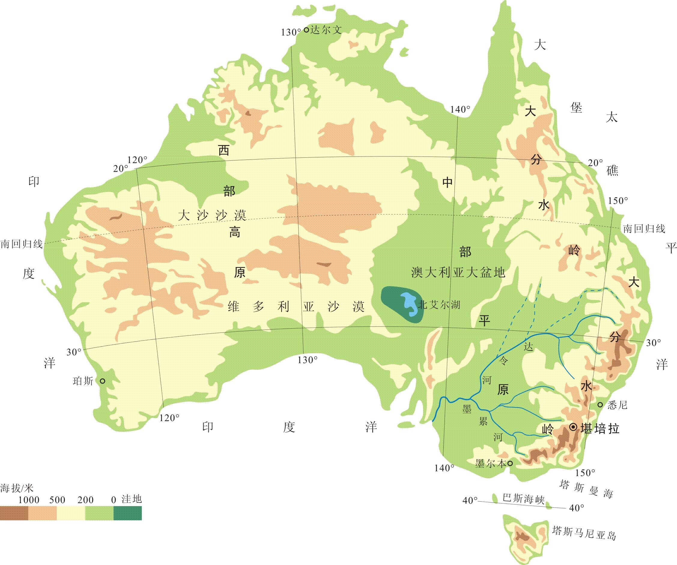 地下水和地势高低有关吗,澳大利亚大陆地形特征东部大分水岭纵贯南北