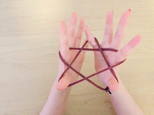 用绳子做五角星,怎么用翻绳游戏翻成五角星(变出五角星和蒲公英)