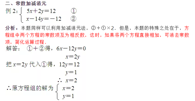 消元法的步骤有哪些，七年级数学的二元一次方程组含参问题的3种思路和特殊消元方法