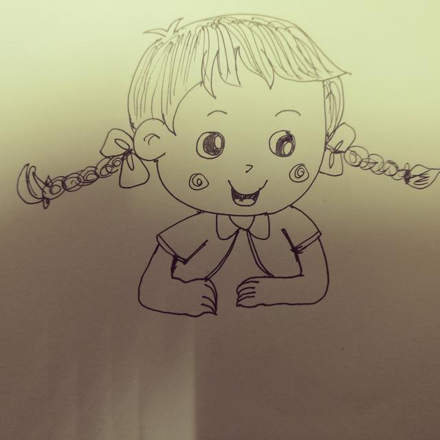 简笔画椅子是怎么画的，椅子咋画简笔画（如何来画一位坐在凳子上的卡通女孩简笔画呢）