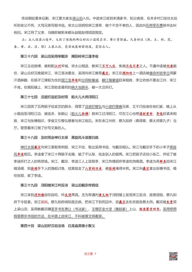 水浒传故事梗概，水浒传全书故事梗概（2020年中考名著阅读复习）