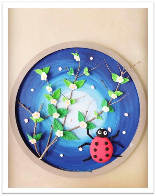 桃花树儿童画简单又漂亮，少儿美术《最美桃花节》