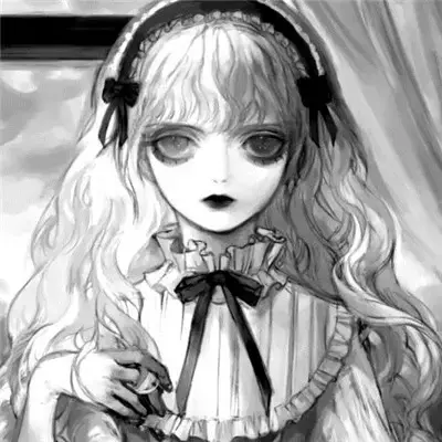 暗黑系 神秘 男头  黑白/鱼/，微信头像，暗黑系 神秘 男头  黑白/鱼/（暗黑诡异复古黑白漫风洛丽塔美少女头像）