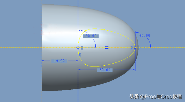 如何用creo画球体，creo怎么画圆锥体（Proe曲面建模创建球形把手）