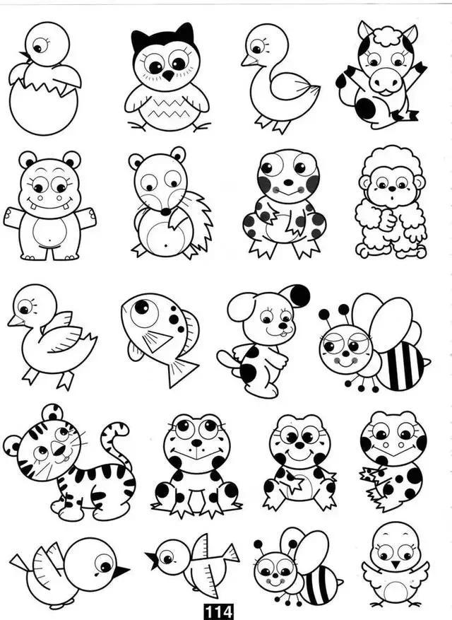 动物世界简笔画，动物世界人物简笔画步骤（各种小动物的100种简笔画法）