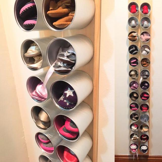 纸壳板自制鞋柜，自制木板鞋柜（给孩子做了个定制鞋柜）