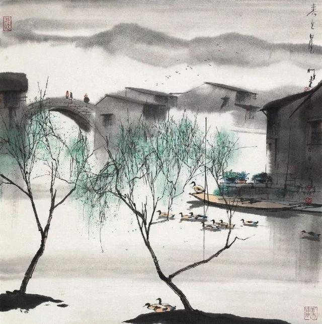 雨怎么画简笔画好看，雨简笔画图片大全（画里江南：春水碧于天）