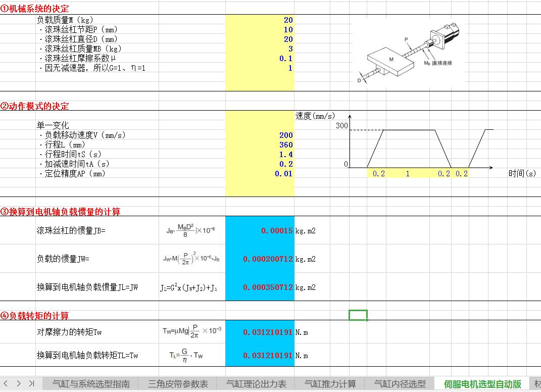 非标机械设计（一个机械设计表格）