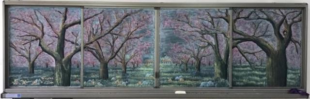 一步一步教你画长城，怎么画长城（他用粉笔在黑板上画出了万里长城、十里桃林还有清明上河图）