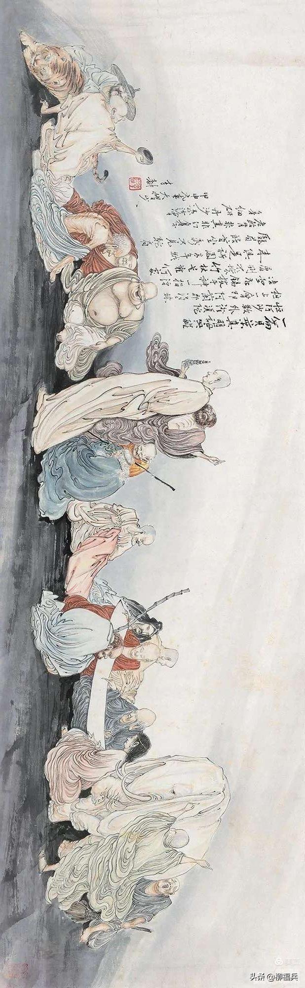 十八罗汉排名及顺序及图片，十八罗汉排名及顺序（名家人物画《十八罗汉图》欣赏）