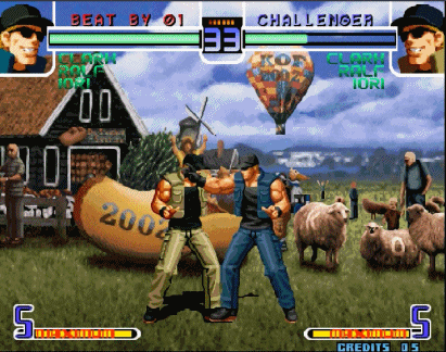 拳皇97连续技，拳皇97特瑞最快通关（经典街机《拳皇》1P和2P一起摇大招）