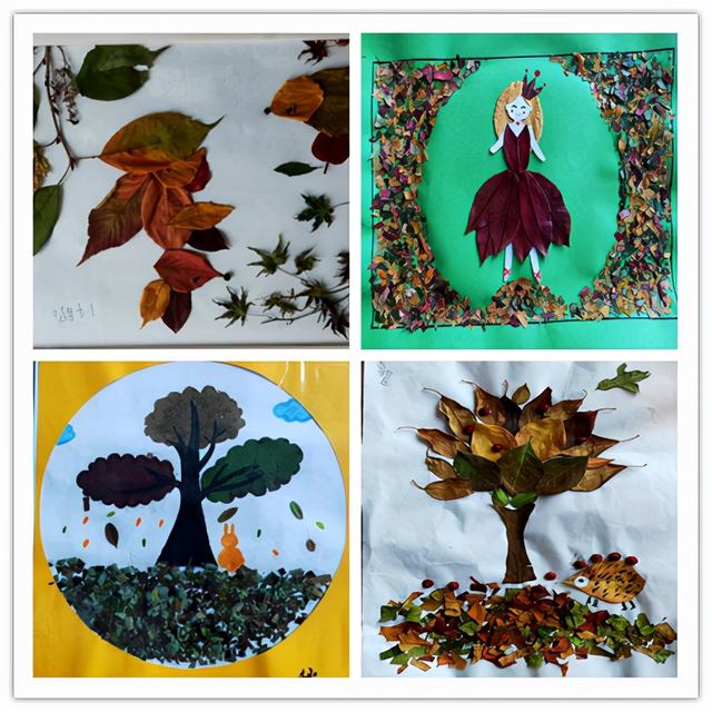 树叶贴画作品一等奖，树叶贴画作品一等奖桃花（留住秋天的味道——荣成市第二实验小学开展树叶粘贴画活动）