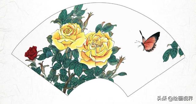 如何绘画嫩叶，如何绘画嫩叶花（零基础扇面国画教程）