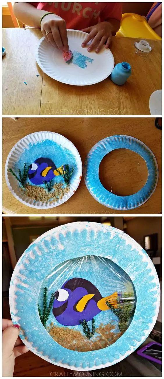 幼儿园亲子手工DIY制作：彩色纸盘DIY，幼儿园亲子手工DIY制作（别有创意…可做美工可做环创哦）