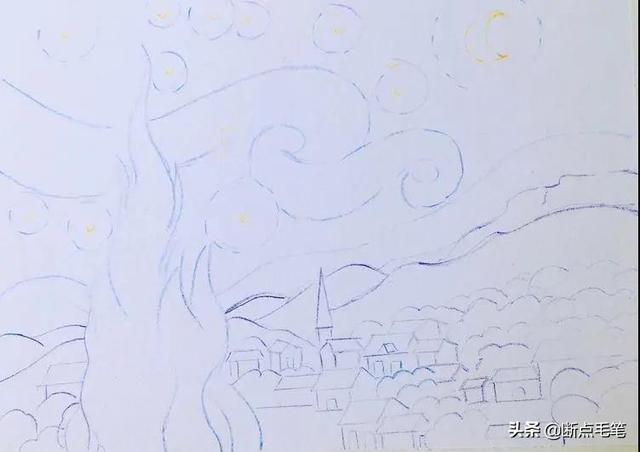 如何用彩铅画星空，怎么用水粉画星空（用彩铅绘制梵高的星空）