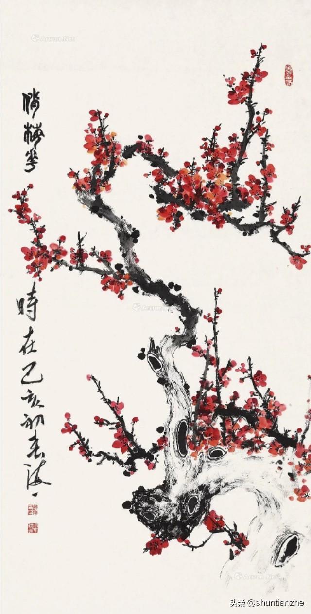 写意梅花100种画法，构图一百例，学完够用了