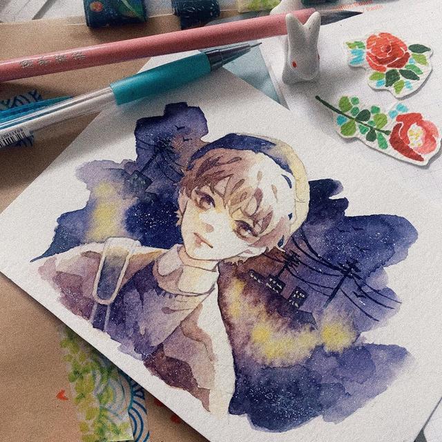 水彩画古风人物教程，水彩画人物教程（这样的水彩好想画）