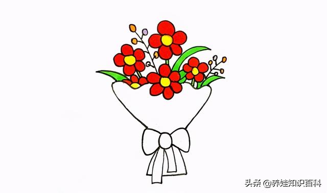 飘带简笔画,如何用简笔画嫦娥奔月(一束鲜花的简笔画画法教程)