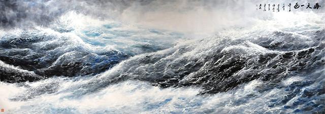 大海画家周智慧，中国画海第一人周智慧（首届中欧艺术邮票鉴藏年—中国艺术名家周智慧）