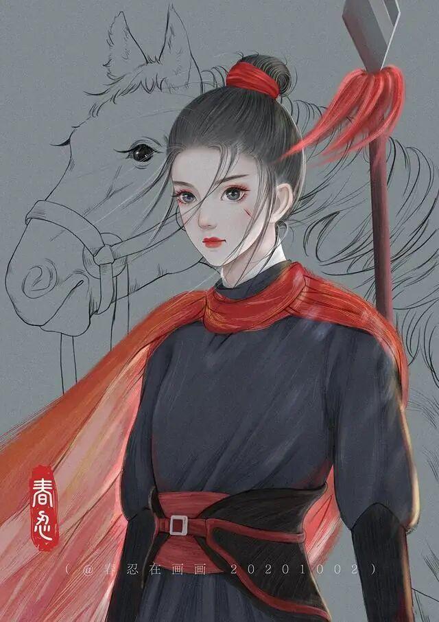 天女木兰插画图片