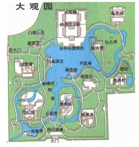 红楼梦贾府平面图，以林黛玉的路线画一张贾府示意图（《红楼梦》中大观园究竟在哪里）