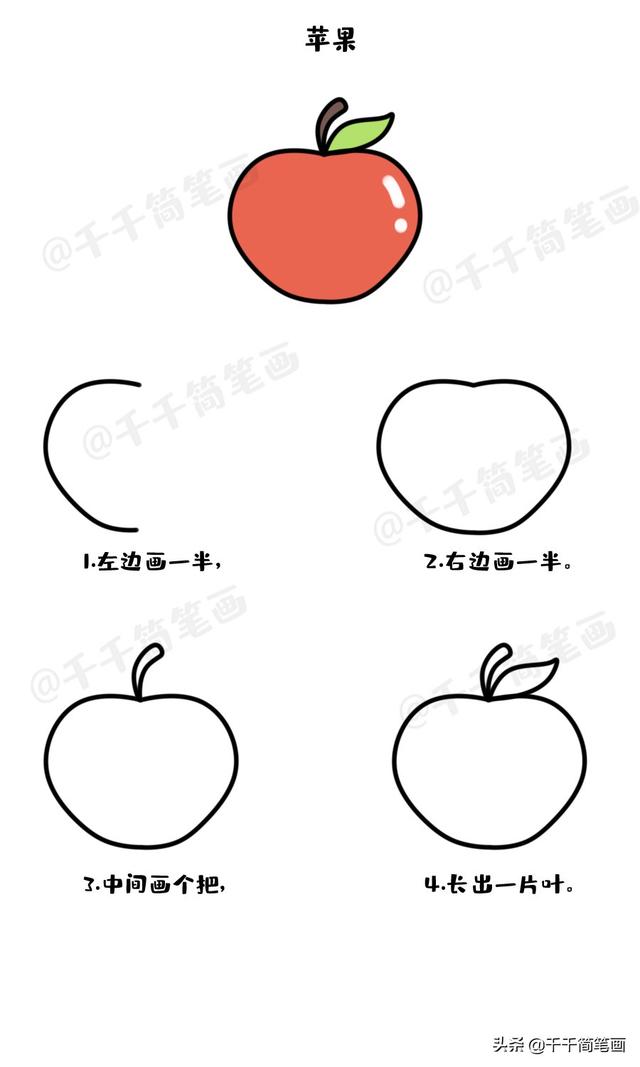 1一3岁宝宝简笔画步骤，1一3岁宝宝简笔画（20个带儿歌的幼儿简笔画教程大全）