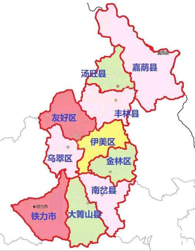 黑龙江省伊春市下辖哪些区县，伊春市所辖几个区县（中国行政区划——黑龙江伊春）
