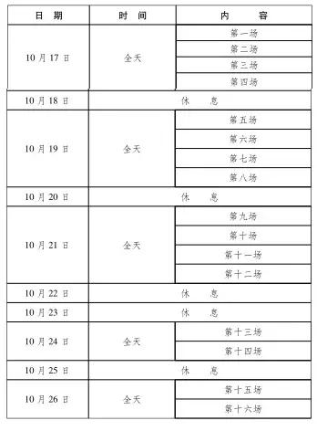 2019武汉军运会时间表，武汉军运会时间（武汉军运会最全项目赛程）