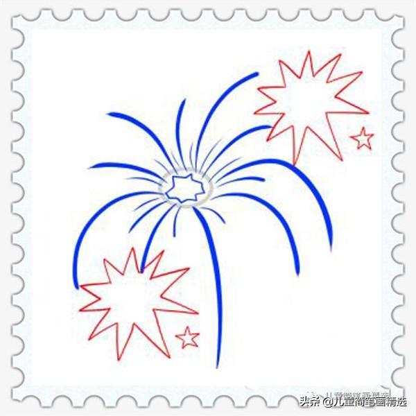 烟花简笔画，烟花简笔画黑白（<Fireworks>的绘画步骤）