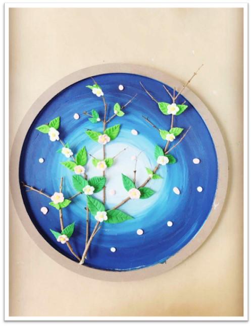 桃花树儿童画简单又漂亮，少儿美术《最美桃花节》