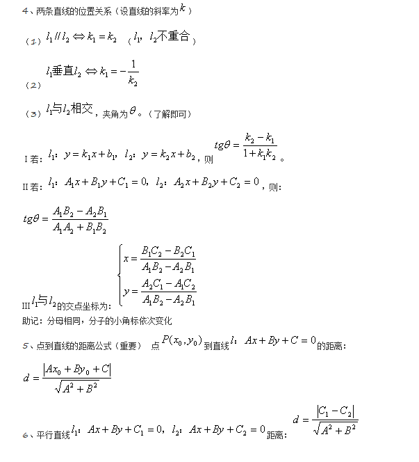 解析几何公式，三角形的函数公式大全（数学锦鲤│平面解析几何公式大全）