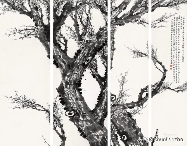 写意梅花100种画法，构图一百例，学完够用了